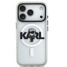 Karl Lagerfeld IML Karl Sketch Logo iPhone 17 Pro MagSafe kompatibilis hátlap tok, átlátszó