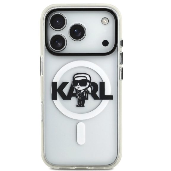 Karl Lagerfeld IML Karl Sketch Logo iPhone 17 Pro MagSafe kompatibilis hátlap tok, átlátszó