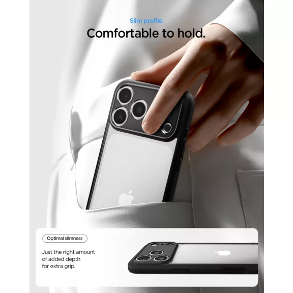 Spigen Ultra Hybrid Apple iPhone 17 Pro Max tok, Matte Black, fekete