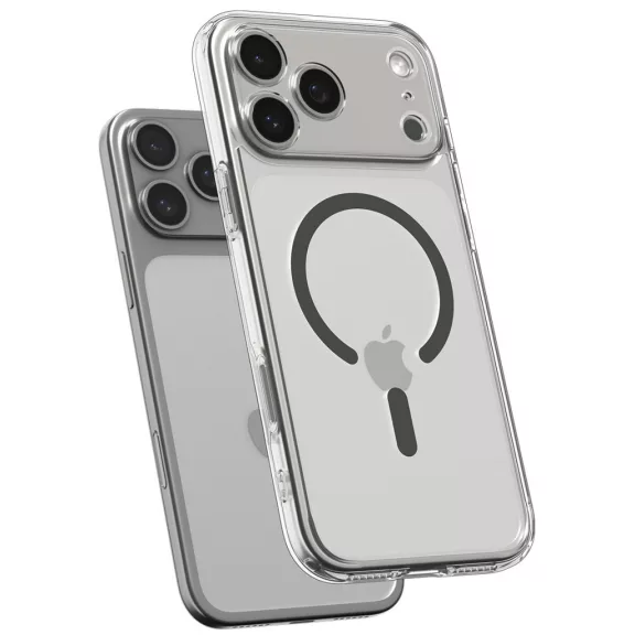 Spigen Ultra Hybrid Magfit Apple iPhone 17 Pro tok, MagSafe, Clear Graphite, szürke
