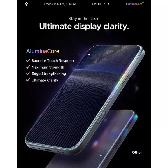 Spigen Glas.tR EZ Fit HD Apple iPhone Air (2025) tempered kijelzővédő fólia felhelyező kerettel (2db)