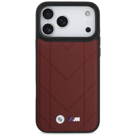 BMW M Quilted Logo Apple iPhone 17 Pro Max MagSafe hátlap tok, piros