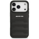 AMG Leather Debossed Lines Logo Apple iPhone 17 Pro hátlap tok, fekete