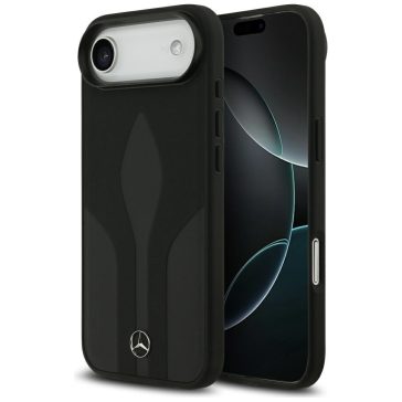   Mercedes Leather The Move Apple iPhone Air (2025) MagSafe hátlap tok, fekete