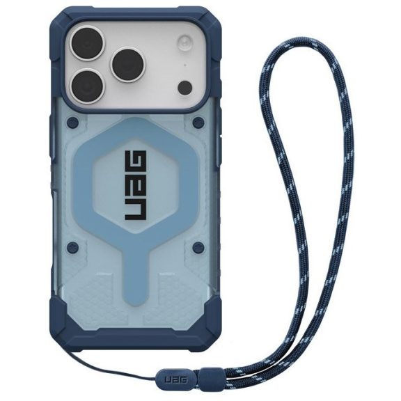 UAG Pathfinder Apple iPhone 17 Pro Max Clear MagSafe tok csuklópánttal, Blues Lanyard