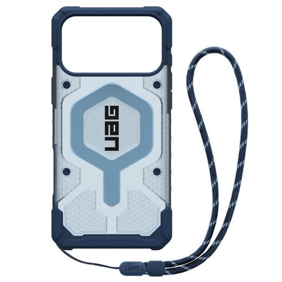 UAG Pathfinder Apple iPhone 17 Pro Max Clear MagSafe tok csuklópánttal, Blues Lanyard