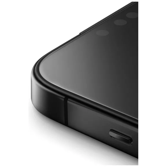 Uniq Optix Matte Apple iPhone 17 tempered glass kijelzővédő üvegfólia felhelyező kerettel, fekete