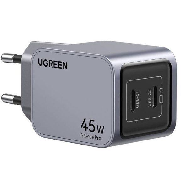Ugreen Nexode Pro X707 2xUSB-C hálózati töltő, 45W, szürke