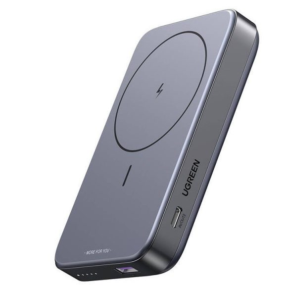 Ugreen PB206 mágneses Powerbank / külső akkumulátor, USB-A-USB-C, 10000mAh, 20W, szürke