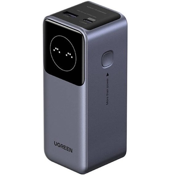 Ugreen PB724 Powerbank / külső akkumulátor LED kijelzővel, USB-A-USB-C, 12000mAh, 100W, QC+PD, szürke