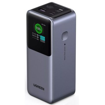   Ugreen PB722 Powerbank / külső akkumulátor, USB-A-2xUSB-C, 25000mAh, 200W, QC+PD, szürke