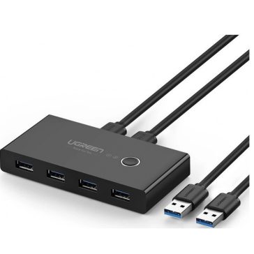 Ugreen US216 hub adapter / switch 4xUSB-A 3.0, fekete