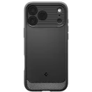 Spigen Rugged Armor MagFit Apple iPhone 17 Pro tok, MagSafe, Matte Black, fekete