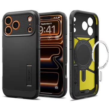   Spigen Tough Armor T MagFit Apple iPhone 17 Pro tok, MagSafe, fekete