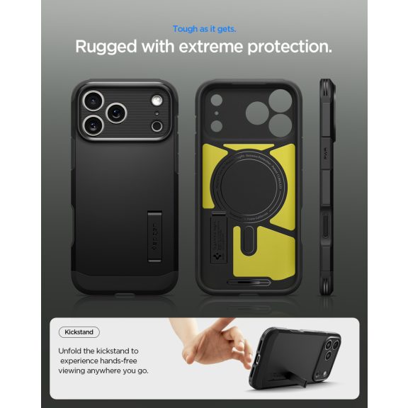 Spigen Tough Armor T MagFit Apple iPhone 17 Pro tok, MagSafe, fekete