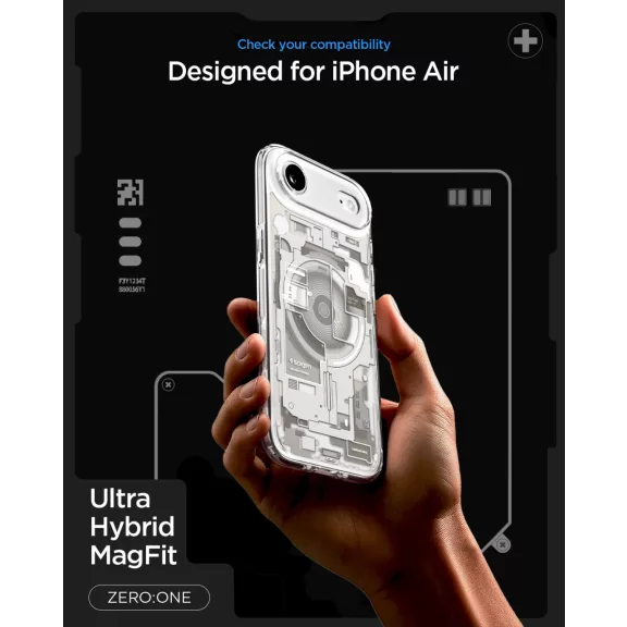 Spigen Ultra Hybrid MagFit Apple iPhone 17 tok, MagSafe, Zero One, Natural Titanium