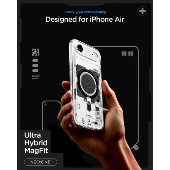 Spigen Ultra Hybrid MagFit Apple iPhone Air (2025) tok, MagSafe, Neo One, átlátszó