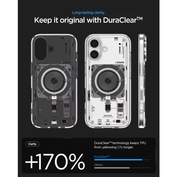 Spigen Ultra Hybrid MagFit Apple iPhone 17 tok, MagSafe, Neo One, átlátszó