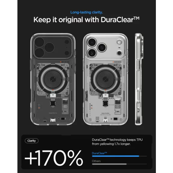 Spigen Ultra Hybrid MagFit Apple iPhone 17 Pro Max tok, MagSafe, Neo One, átlátszó