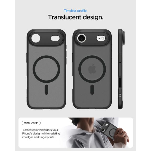 Spigen Ultra Hybrid MagFit Apple iPhone Air (2025) tok, MagSafe, Frost Black, fekete