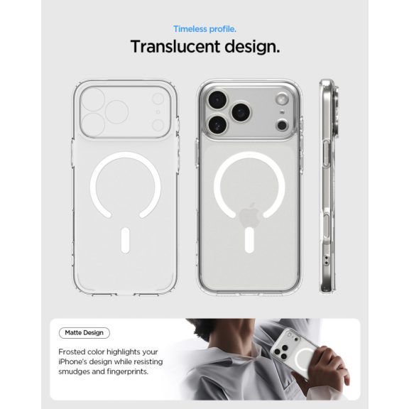 Spigen Ultra Hybrid MagFit Apple iPhone Air (2025) tok, MagSafe, Frost White, átlátszó-fehér