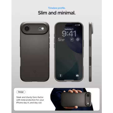   Spigen Thin fit Magfit Apple iPhone Air (2025) tok, MagSafe, Gunmetal, szürke