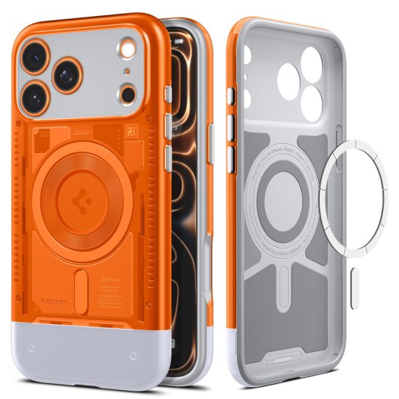 Spigen Classic C1 MagFit Apple iPhone 17 Pro Max tok, MagSafe, Tangerine, narancs