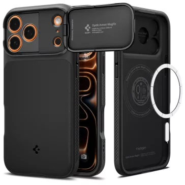   Spigen Optik Armor MagFit Apple iPhone 17 Pro Max tok, MagSafe, Black, fekete