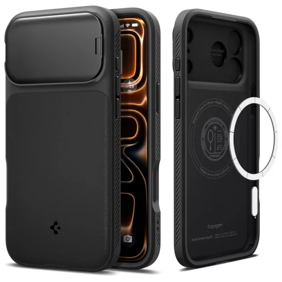 Spigen Optik Armor MagFit Apple iPhone 17 Pro Max tok, MagSafe, Black, fekete
