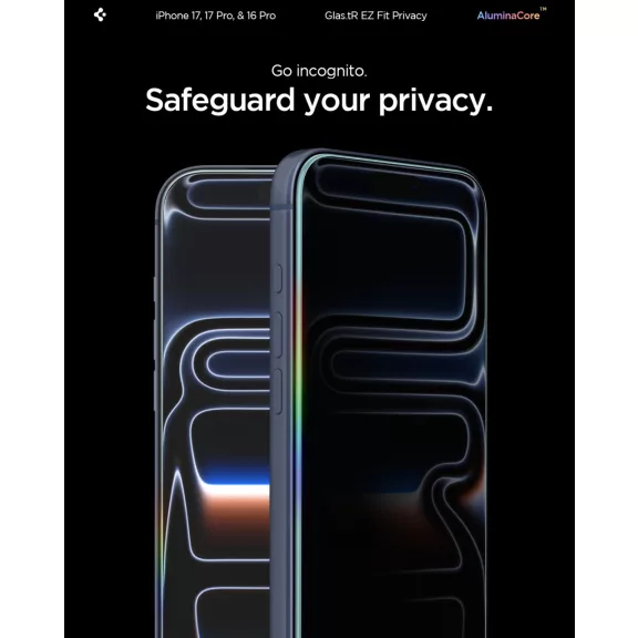 Spigen Glas.tR EZ Fit Privacy Apple iPhone Air (2025) tempered kijelzővédő fólia felhelyező kerettel (2db)
