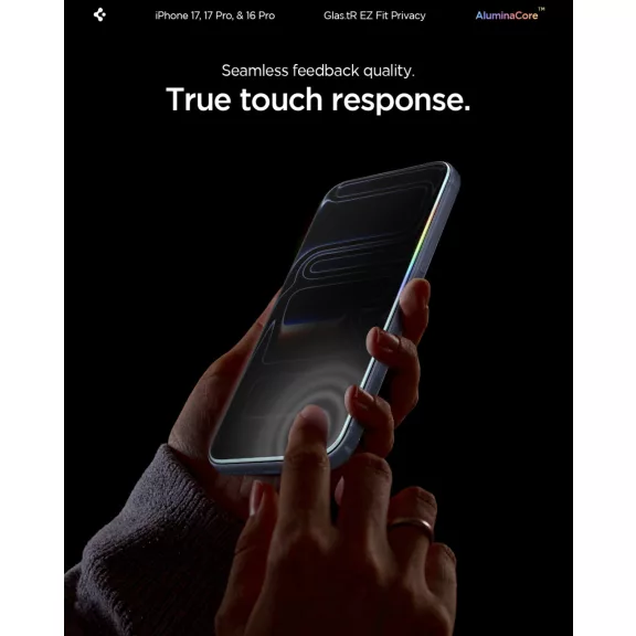 Spigen Glas.tR EZ Fit Privacy Apple iPhone Air (2025) tempered kijelzővédő fólia felhelyező kerettel (2db)