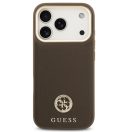 Guess 4G Grained Strass Logo Apple iPhone 17 Pro Max MagSafe tok kameravédő peremmel, barna-arany