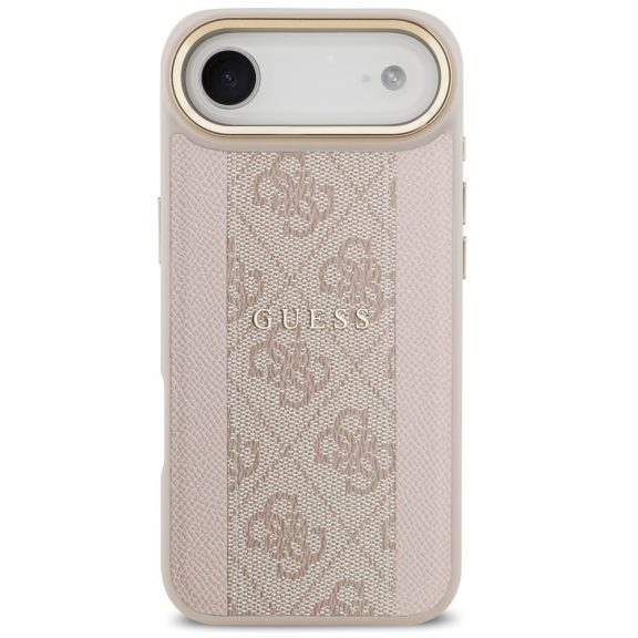 Guess 4G Stripe Apple iPhone Air (2025) MagSafe tok kameravédő kerettel, rózsaszín-arany