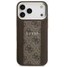 Guess 4G Stripe Apple iPhone 17 Pro MagSafe tok kameravédő kerettel, barna-arany