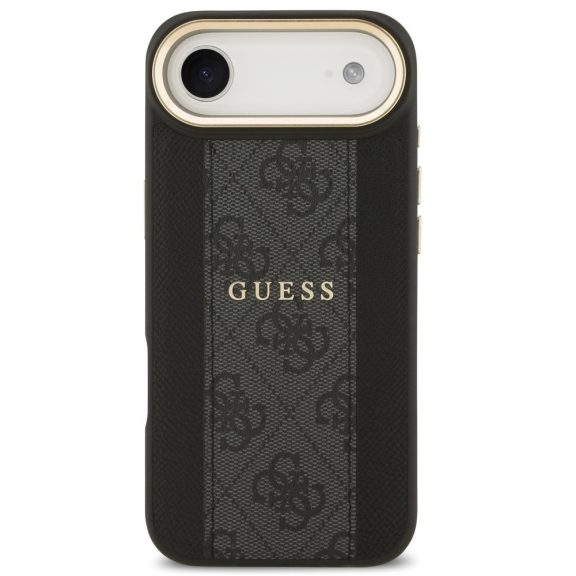 Guess 4G Stripe Apple iPhone Air (2025) MagSafe tok kameravédő kerettel, fekete-arany