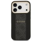 Guess 4G Stripe Apple iPhone 17 Pro MagSafe tok kameravédő kerettel, fekete-arany