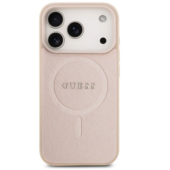 Guess Saffiano Classic Logo Apple iPhone 17 Pro Max MagSafe tok, rózsaszín