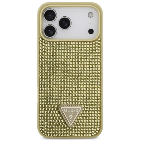 Guess Rhinestone Triangle Apple iPhone 17 Pro Max hátlap tok, arany