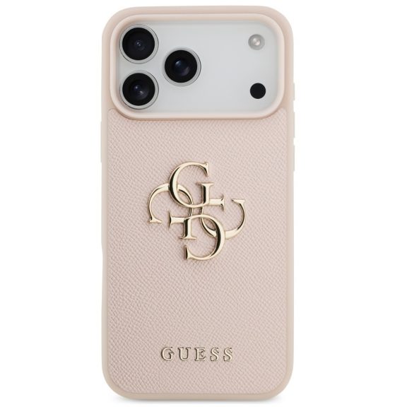 Guess Grained Big 4G & Classic Logo Apple iPhone 17 Pro hátlap tok, rózsaszín