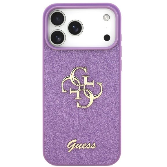 Guess Fixed Glitter Big 4G Apple iPhone 17 Pro Max hátlap tok, csillámos, lila