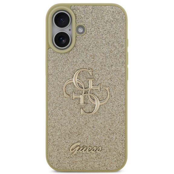 Guess Fixed Glitter Big 4G Apple iPhone 17 hátlap tok, csillámos, arany