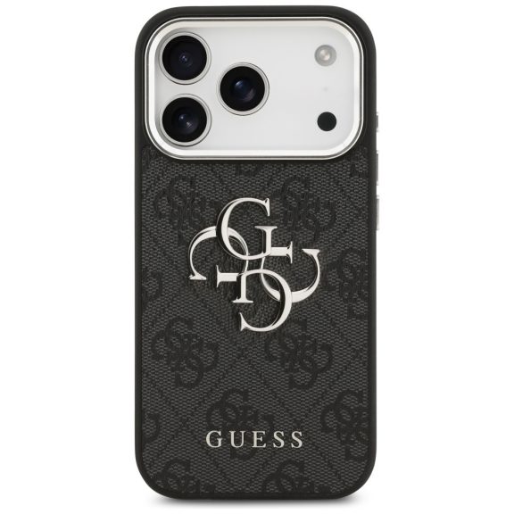 Guess 4G Big 4G Classic Logo Apple iPhone 17 Pro Max hátlap tok, fekete-ezüst