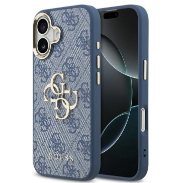   Guess 4G Big 4G Classic Logo Apple iPhone 17 hátlap tok, kék-ezüst