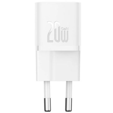   Baseus GaN5 Mini USB-C hálózati gyorstöltő adapter, 20W, fehér