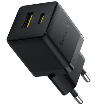   Baseus Palm 2in1 USB-C-USB-A hálózati gyorstöltő adapter, 30W, fekete