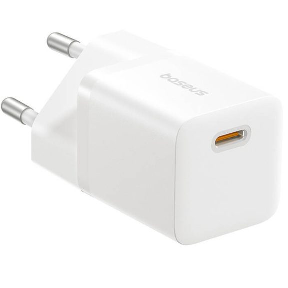 Baseus GaN5 Mini USB-C hálózati gyorstöltő adapter, 25W, fehér