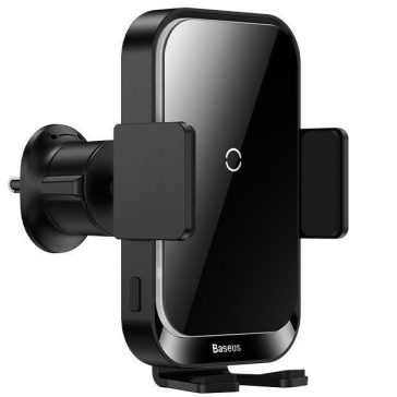   Baseus Halo autós tartó / vezeték nélküli autós töltő, szellőzőrácsra rögzíthető, 15W, fekete