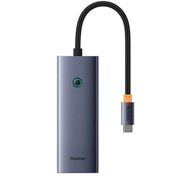 Baseus UltraJoy Series 5in1 USB-C HUB elosztó adapter, szürke (HDMI 4K@30Hz + 3x USB 3.0 + 1x PD) 