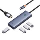 Baseus UltraJoy Series 5in1 USB-C HUB elosztó adapter / dokkoló, szürke (HDMI 4K@30Hz + 4x USB 3.0)