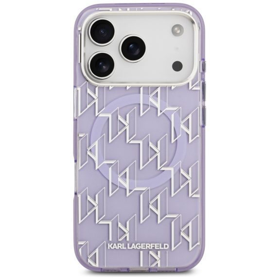 Karl Lagerfeld IML KL Monogram Apple iPhone 17 Pro Max MagSafe kompatibilis hátlap tok, lila